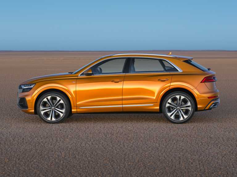 Orange 2020 Audi Q8 From Driver Side