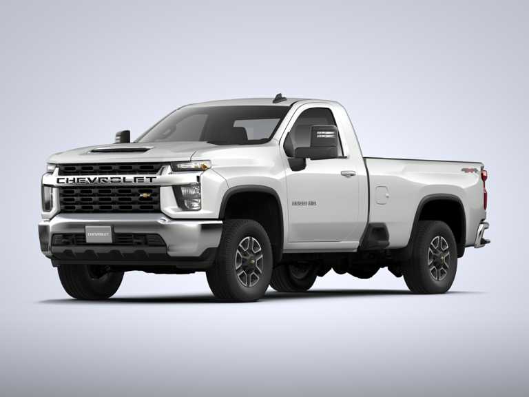 White 2021 Chevrolet Silverado 2500 HD From Front-Driver Side