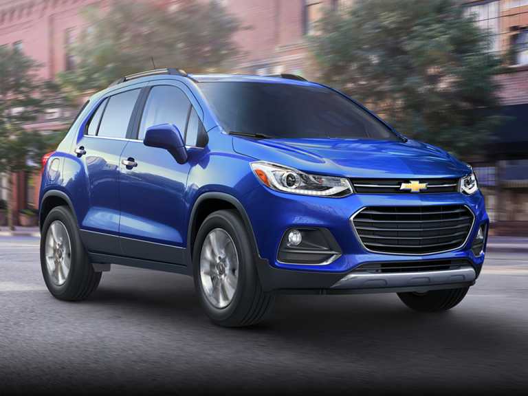 Blue 2020 Chevy Trax in motion