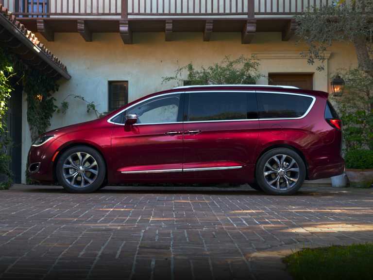 Red 2018 Chrysler Pacifica From Driver Side