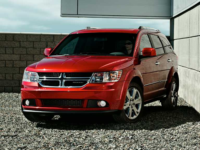 Red 2018 Dodge Journey From Front Side