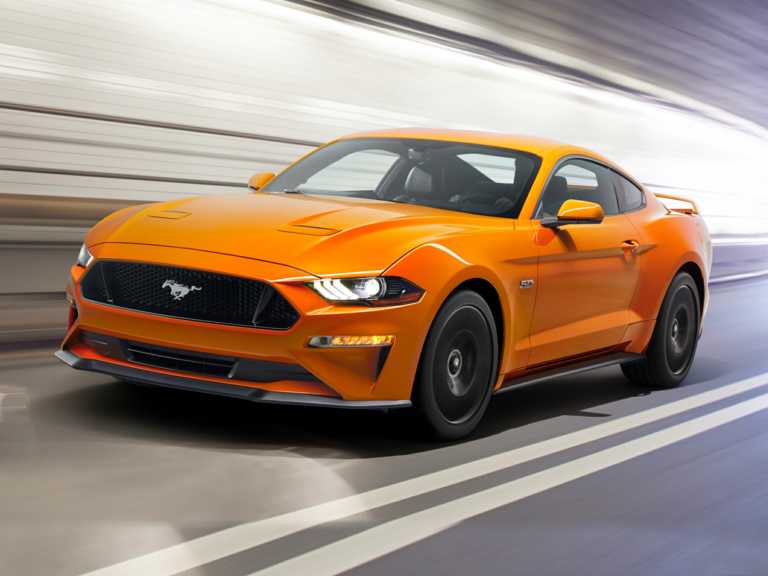 Orange 2020 Ford Mustang In Motion
