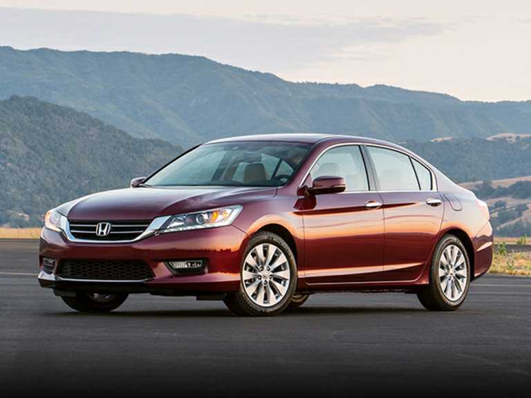 Red 2015 Honda Accord With Mountains View