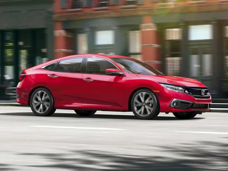 Red 2020 Honda Civic In Motion
