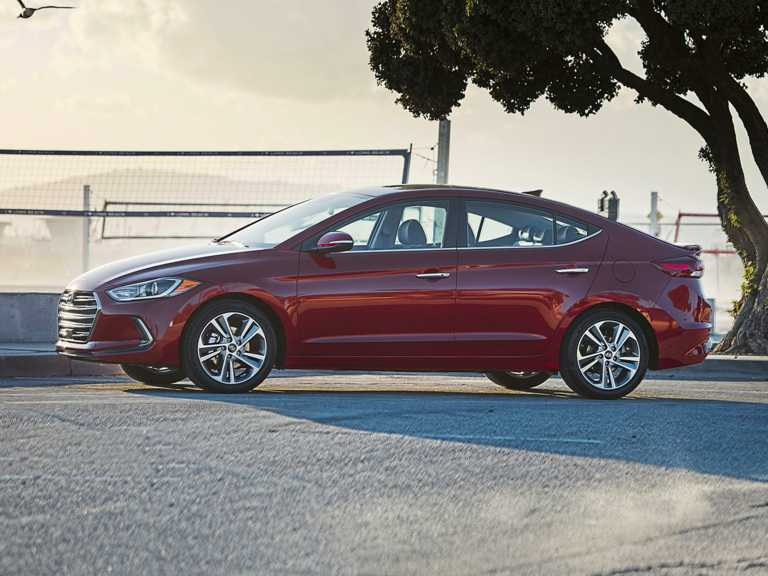 Red 2017 Hyundai Elantra From Driver Side