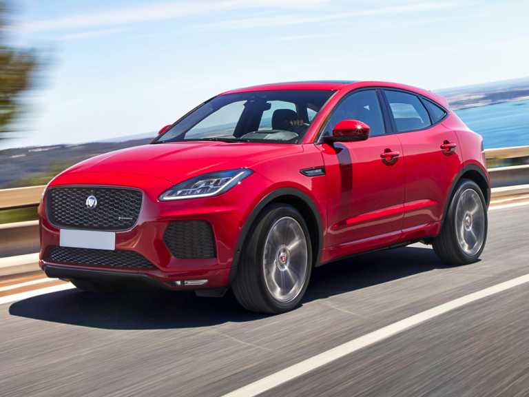 Red Jaguar E-Pace in Motion
