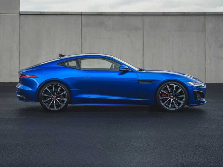 Blue Jaguar F-Type From Passenger Side