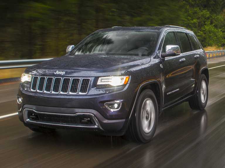 Blue 2017 Jeep Grand Cherokee In Motion