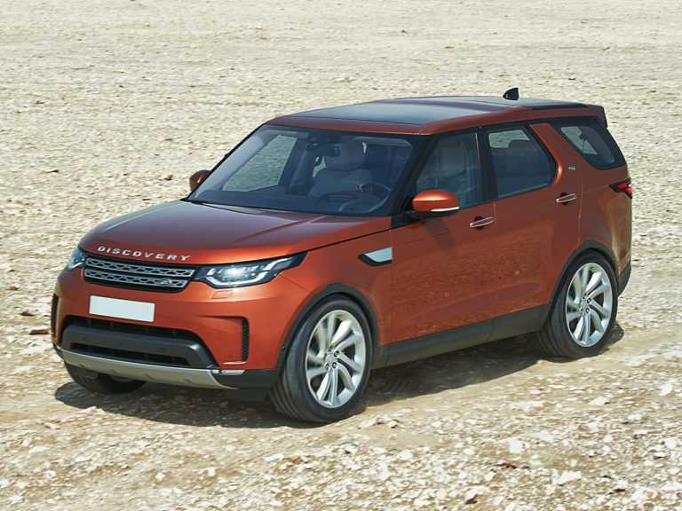Orange 2020 Land Rover Discovery From Front-Driver Side