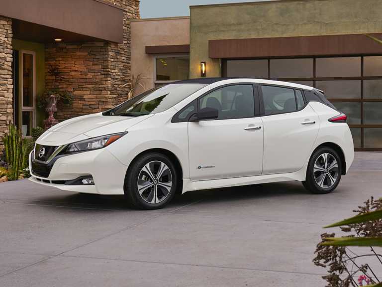 White 2020 Nissan Leaf From Front-Driver Side
