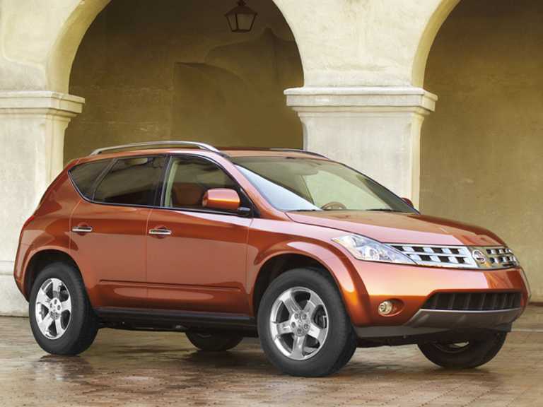 Orange 2003 Nissan Murano in front of arches