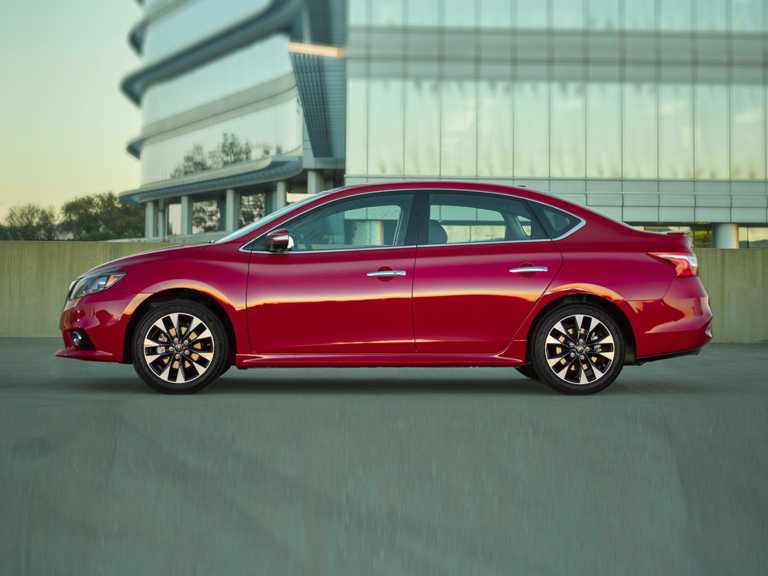 Red 2017 Nissan Sentra From Driver Side