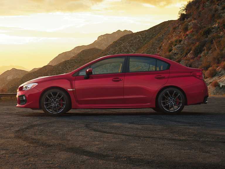 Red 2020 Subaru WRX With Mountains View