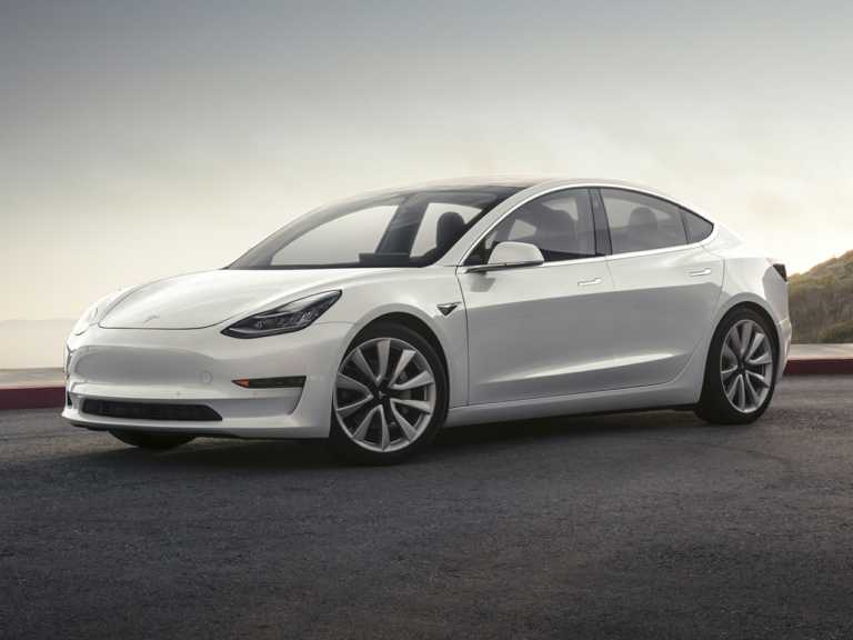 White Model 3 From Front-Driver Side
