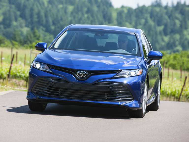 Blue 2020 Toyota Camry From Front Side