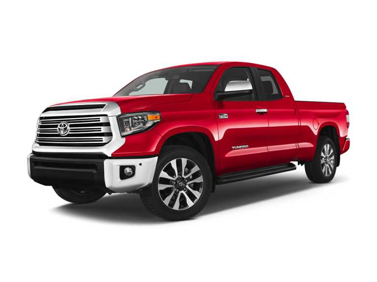 Red 2021 Toyota Tundra With White Background