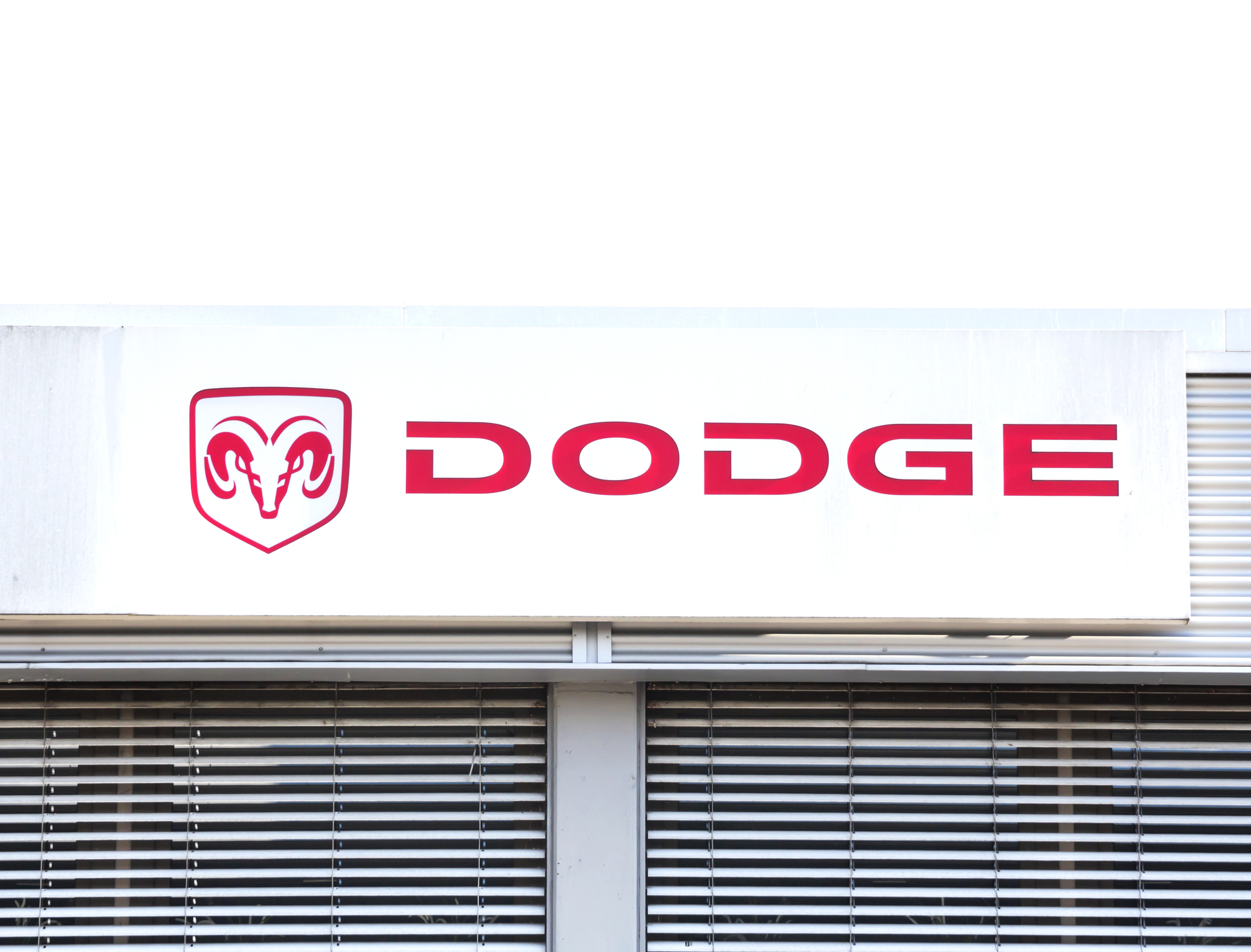 Dodge logo at dealer service center
