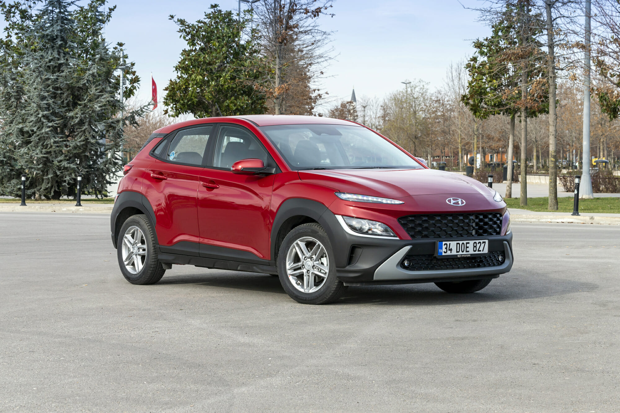 Red Hyundai Kona From Front Passengers Side - Vehicle History