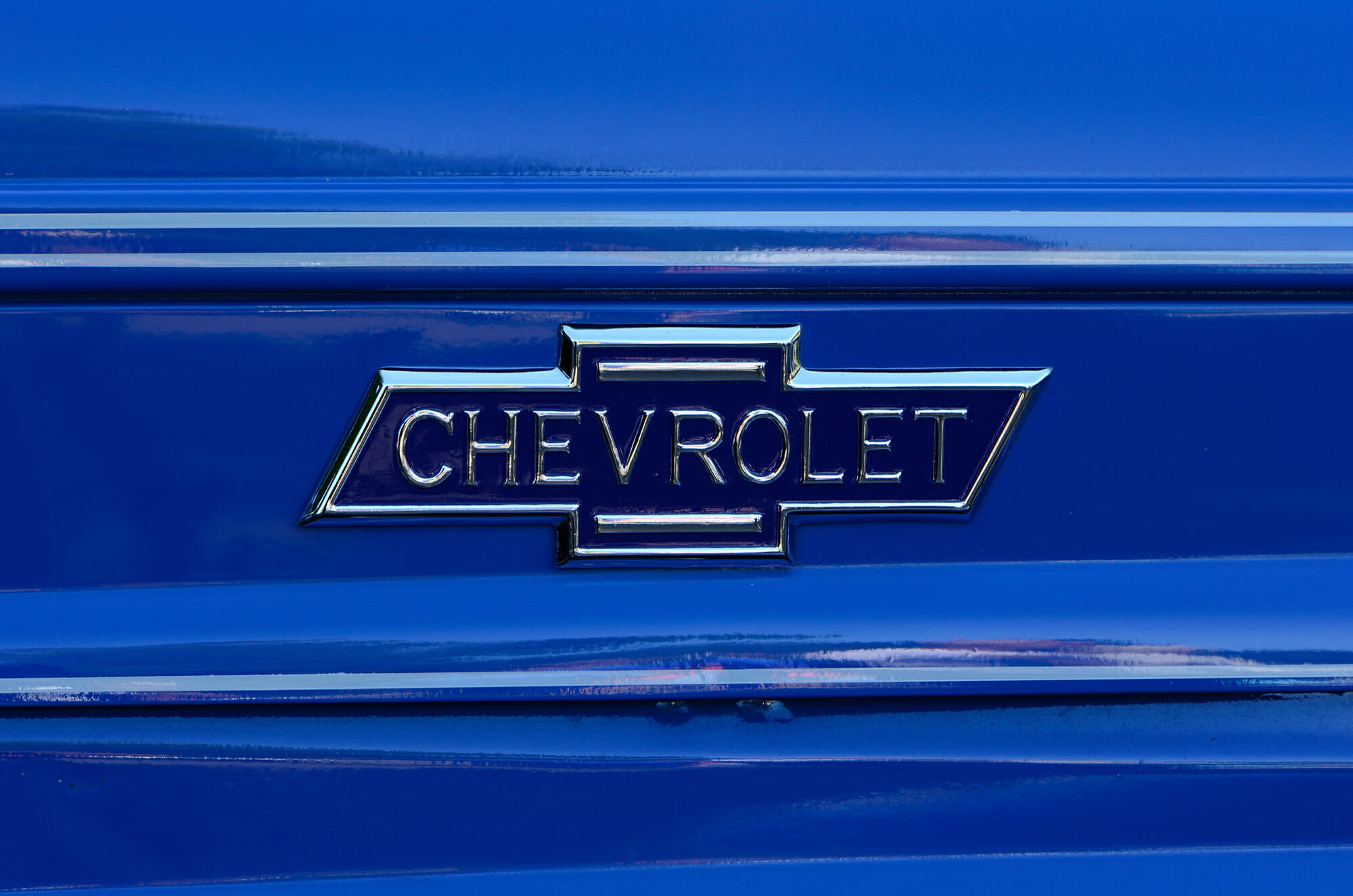 Blue Chevrolet Logo Closeup