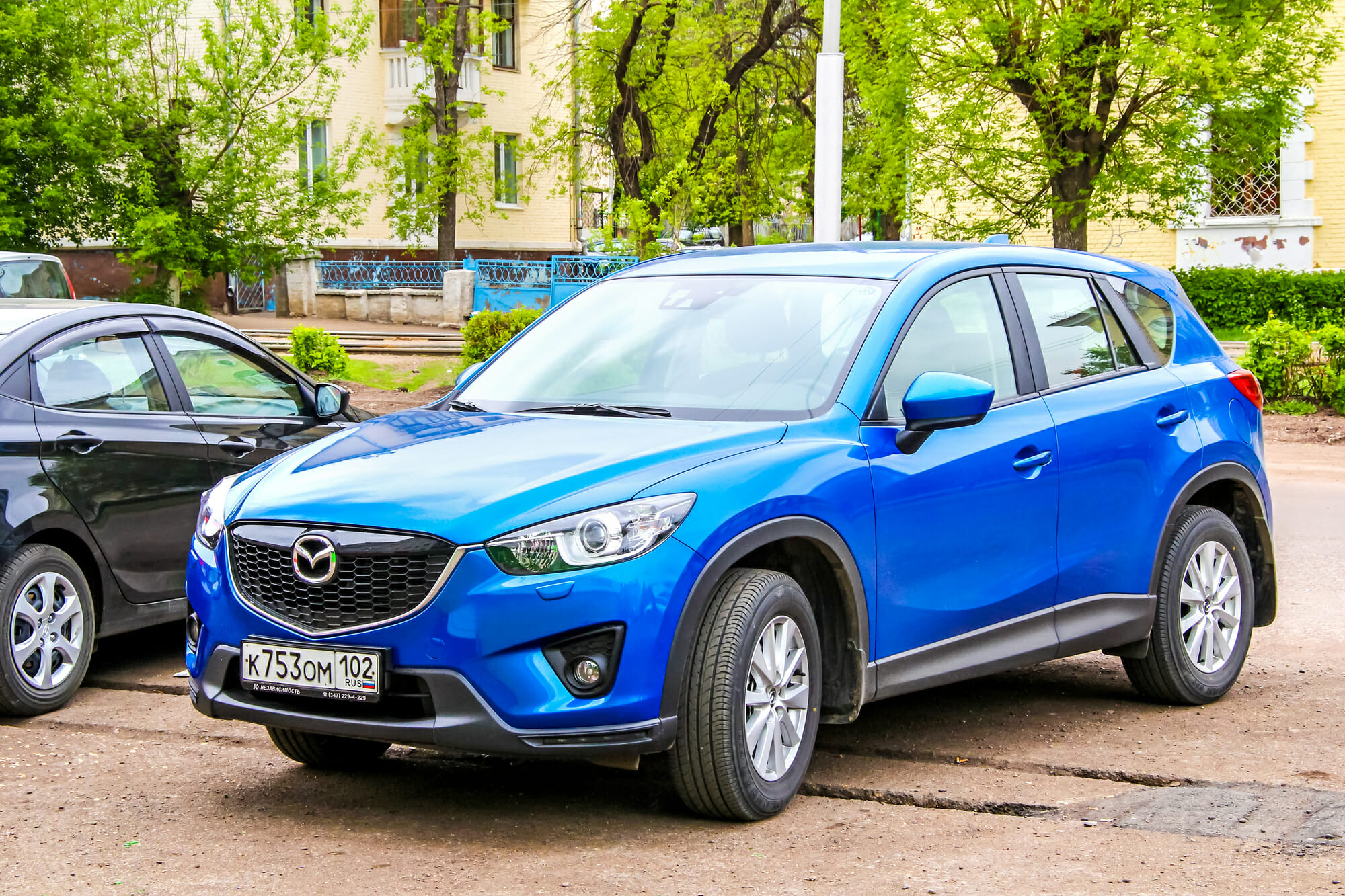 Blue Mazda CX-5 From Front-Driver Side