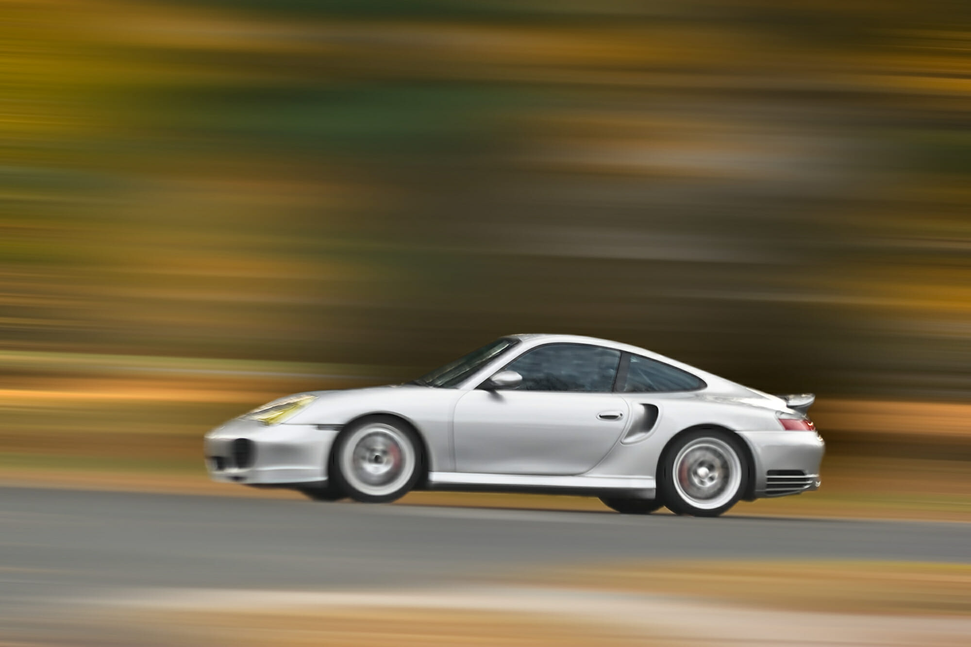 Porsche coupe in motion