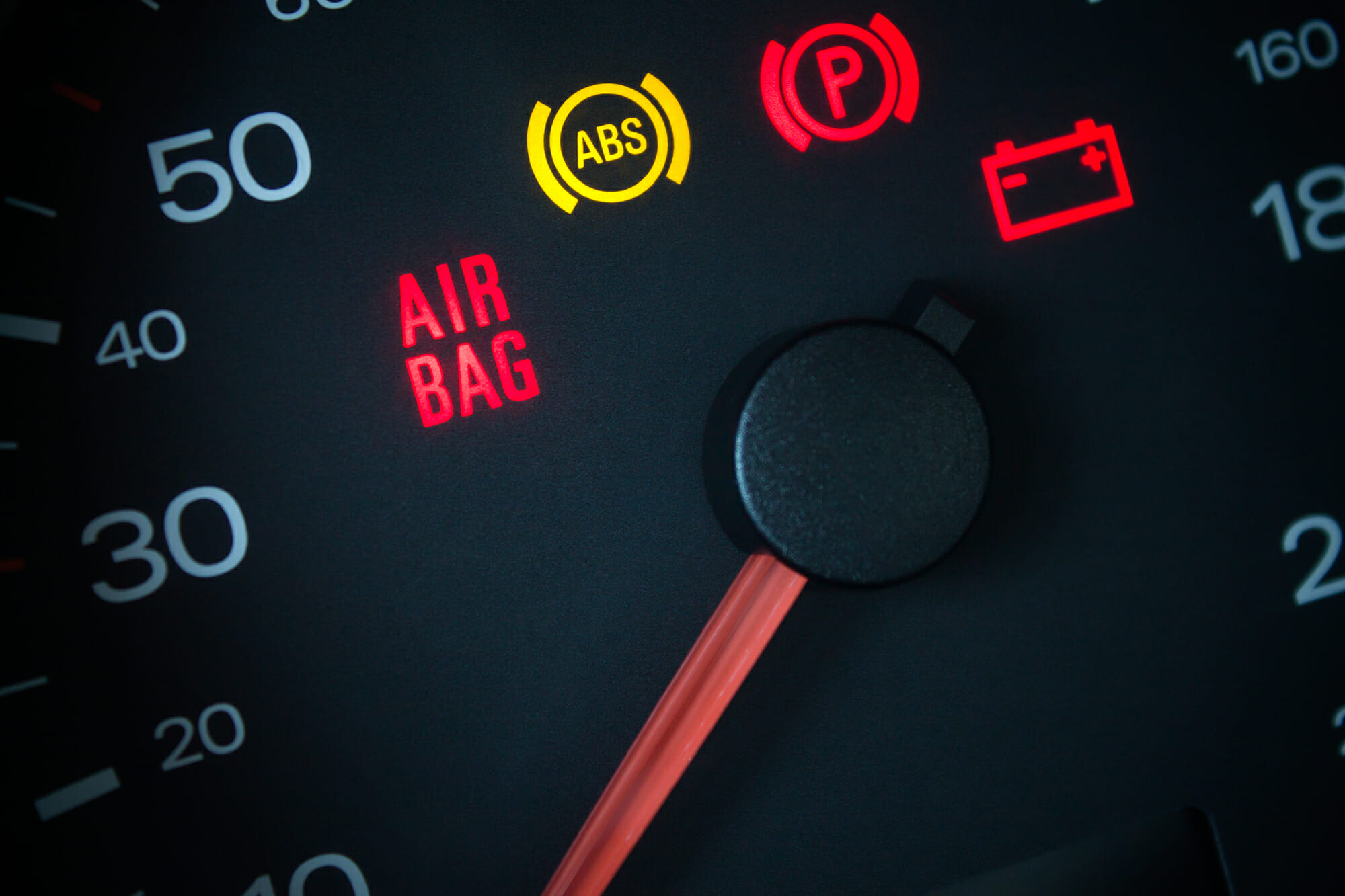 Car Airbag Warning Light On The Dashboard