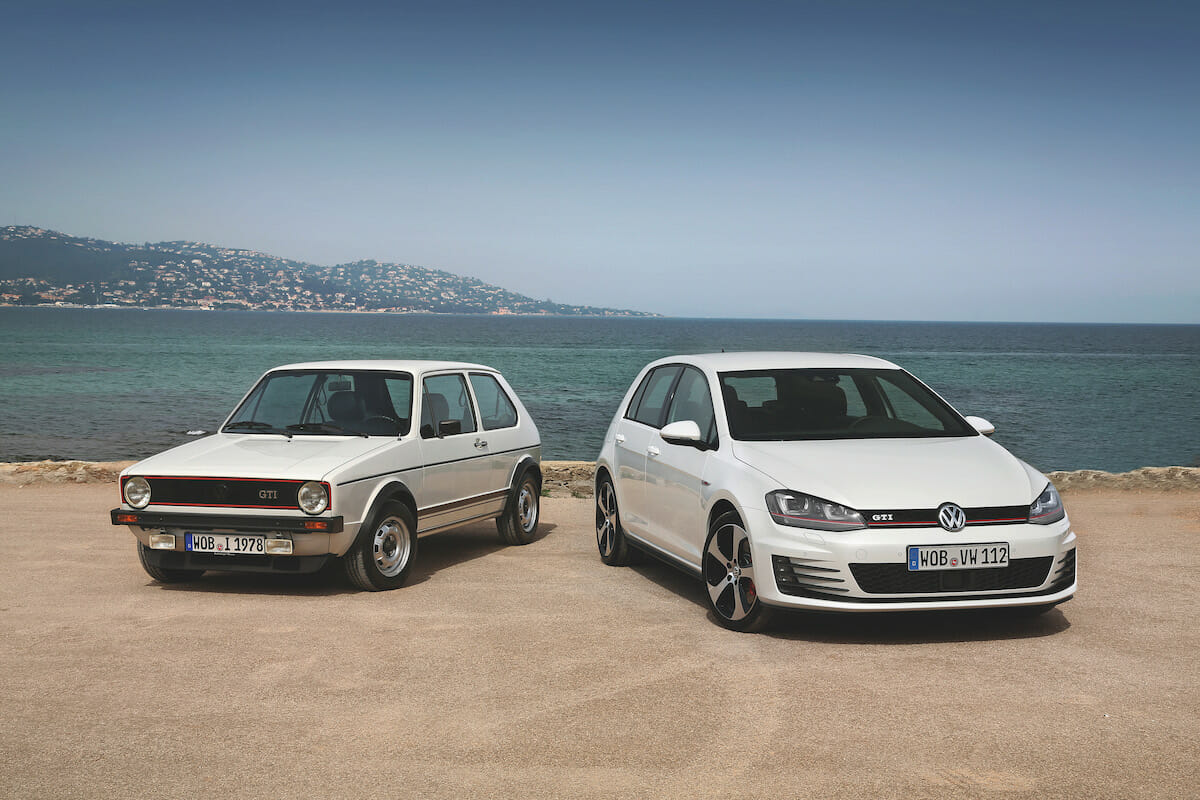 Golf GTI Mk I and VII - Photo by Volkswagen
